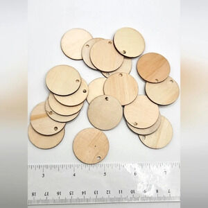 🆓️ FREE ADD ON 20x Pc Medium Unfinished Wooden Tags Beads Charms